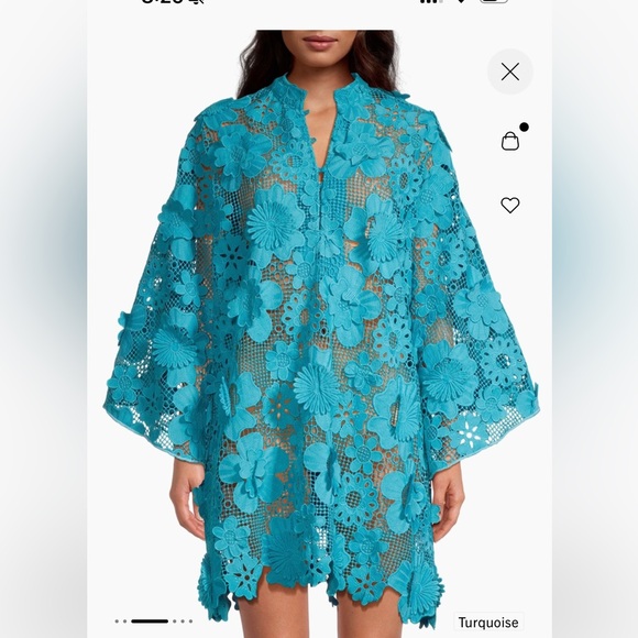 Brand New La Vie Style House ‘60s Floral Lace Mini Caftan - One Size - Picture 6 of 9